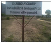 Board in the project location